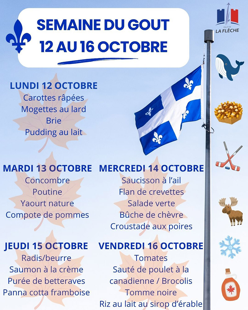 Menus de la semaine du goût 2026